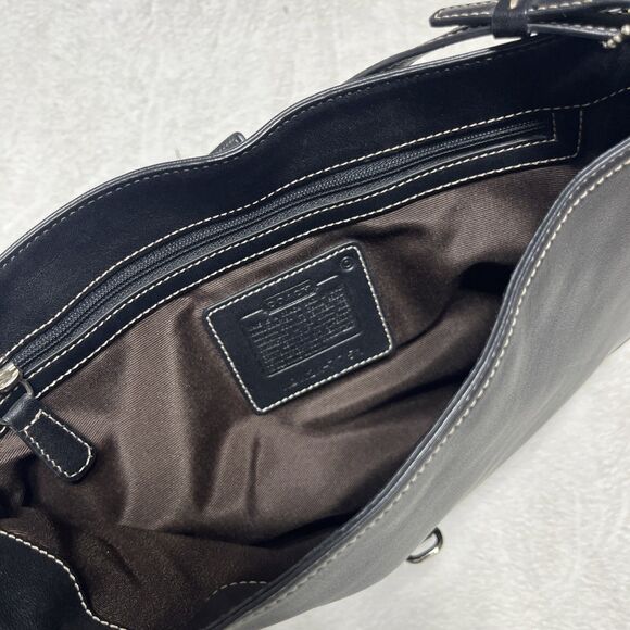 VINTAGE COACH HAMILTON HOBO CLIP 7751 SHOULDER BAG HANDBAG PURSE LEATHER BLACK - Picture 9 of 14